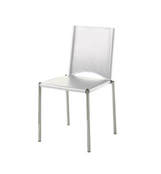 Furniture123 Calabro Stackable Dining Chair in White (set of
