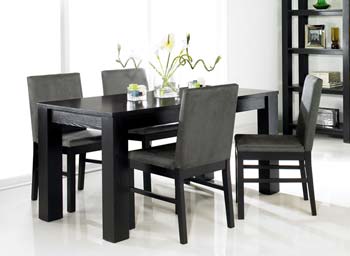 Furniture123 Calla Black Dining Set with Upholstered Chairs -