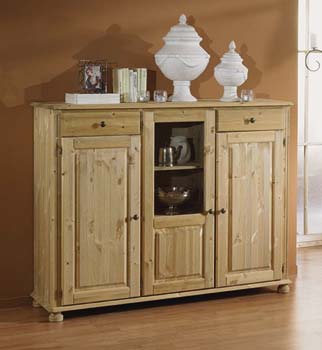 Furniture123 Canaria 3 Door Sideboard with Display Section