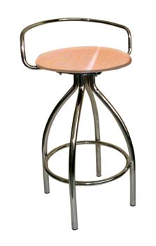 Furniture123 Capri 63 Stool with Wooden Seat