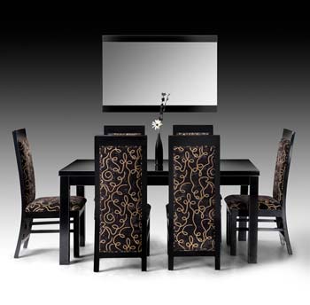 Furniture123 Casca Black Rectangular Dining Set - FREE NEXT