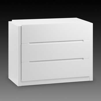 Furniture123 Casca White 3 Drawer Chest - FREE NEXT DAY