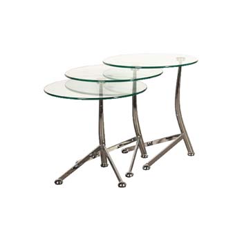 Furniture123 Cascade Glass Nest of Tables - FREE NEXT DAY