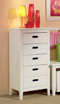 Furniture123 Cello White 5 Drawer Chest