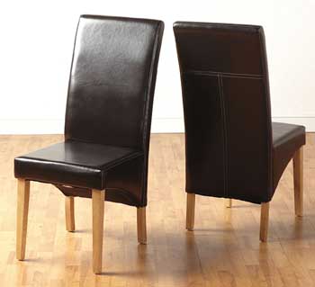 Furniture123 Century Leather Dining Chair (pair)