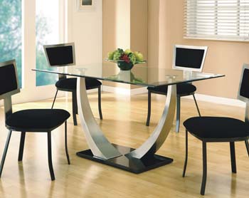 Furniture123 Chalta Rectangular Glass Dining Table