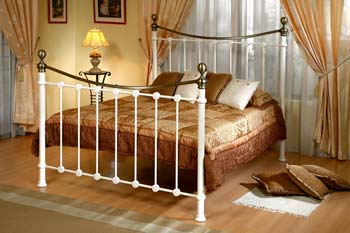 Furniture123 Chambers White Metal Bedstead - FREE NEXT DAY