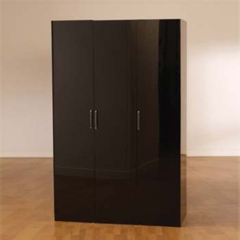 Furniture123 Charisma High Gloss 3 Door Wardrobe in Black