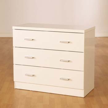 Furniture123 Charisma High Gloss 3 Drawer Chest in White