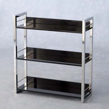 Furniture123 Charisma High Gloss 3 Shelf Bookcase in Black