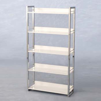 Furniture123 Charisma High Gloss 5 Shelf Bookcase in White