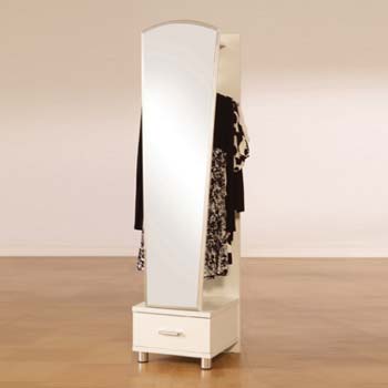 Charisma High Gloss Wardrobe with Mirror in White