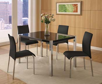 Furniture123 Charm High Gloss Dining Set in Black - FREE NEXT