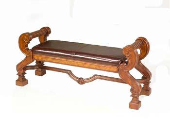 Furniture123 Chateau Cherry and Leather Bench