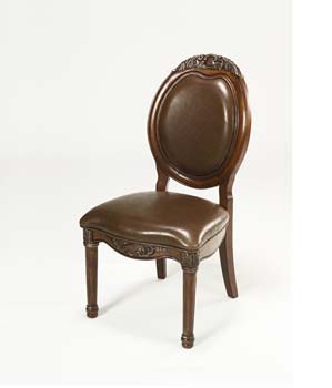 Furniture123 Chateau Cherry and Leather Chair