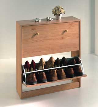 Furniture123 Cherry 2 Drawer Shoe Cabinet 12412