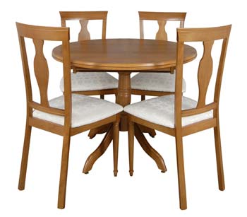 Furniture123 Chichester Single Pedestal Extending Dining Set