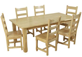 Furniture123 Chunky Natural Dining Set