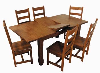 Furniture123 Chunky Rustic Butterfly Dining Set