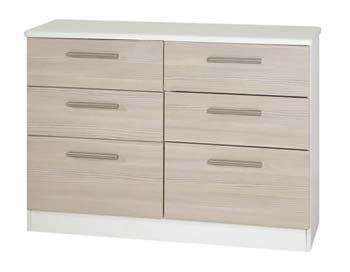 Cino 6 Drawer Chest in Coffee and Cream