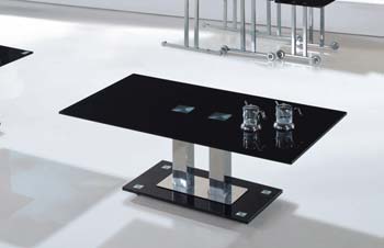 Furniture123 Citron Black Glass Rectangular Coffee Table