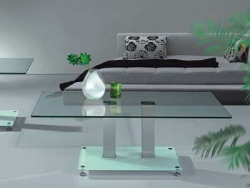 Furniture123 Citron Clear Glass Rectangular Coffee Table