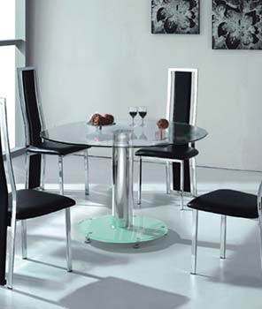Citron Clear Glass Round Dining Table
