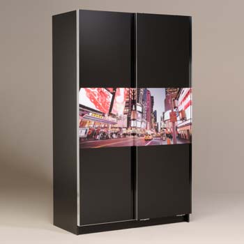Furniture123 City Lights High Gloss Sliding 2 Door Wardrobe