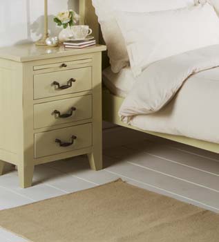 Claudia Cream 3 Drawer Bedside Chest