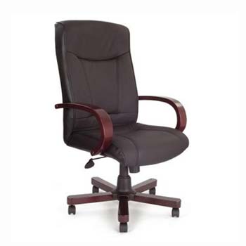 Furniture123 Clemson Black Leather Deluxe Office Chair in