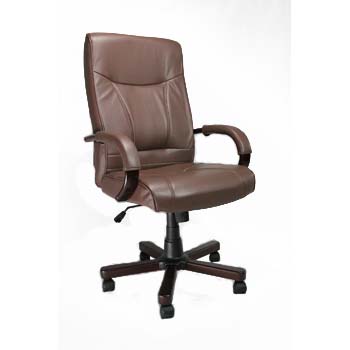 Furniture123 Clemson Brown Leather Deluxe Office Chair in