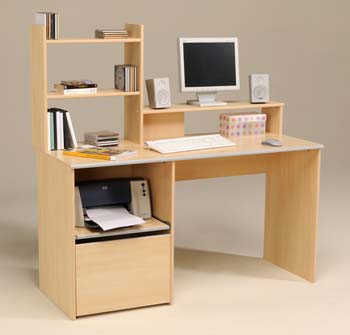 Coby Computer Desk in Light Beech