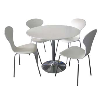 Furniture123 Coco White Round Dining Set - FREE NEXT DAY