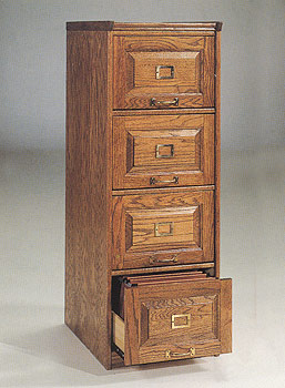 Colonial Oak 4 Drawer Filing Cabinet