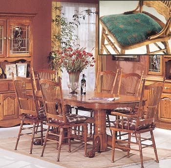 Furniture123 Colonial Oak Oval Dining Set with 6 Carver Chairs