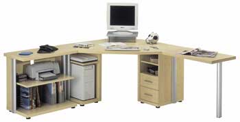 Furniture123 Computer Powerline L Corner Desk