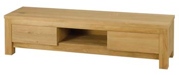 Furniture123 Conley Solid Oak 2 Drawer 1 Niche TV Unit