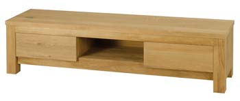 Conley Solid Oak 2 Drawer 1 Niche TV Unit
