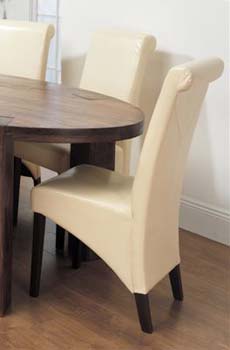 Furniture123 Corby Ivory Dining Chairs in Wenge (pair)