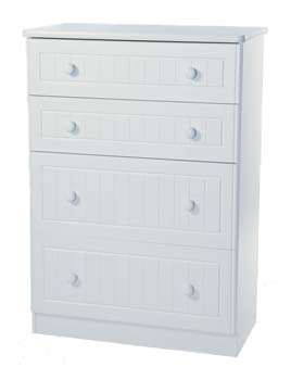 Furniture123 Cornwall White Deep 4 Drawer Chest