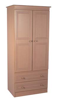 Furniture123 Corrib Beech 2 Door 2 Drawer Wardrobe