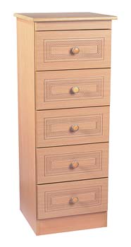 Furniture123 Corrib Beech Narrow 5 Drawer Chest