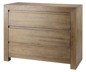 Furniture123 Cosmos Grey Tinted Solid Teak 3 Drawer Chest