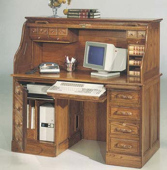 Country Collection Roll Top Computer Desk (KP5421)