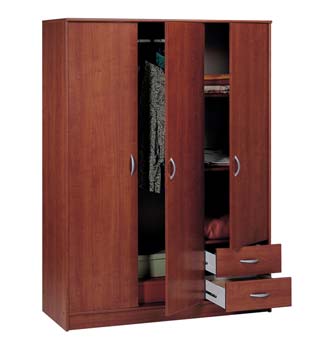 Furniture123 Cyclone 2 Drawer 3 Door Wardrobe in Wild Cherry