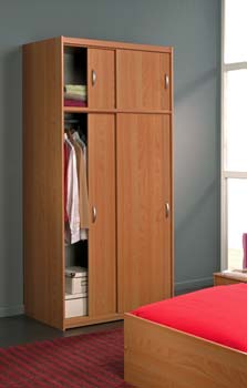 Furniture123 Cyclone Sliding 2 Door Wardrobe in Japanese Pear