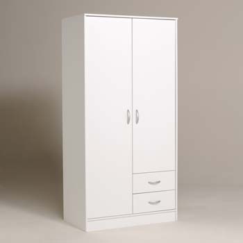 Furniture123 Cydia 2 Drawer 2 Door Wardrobe in White