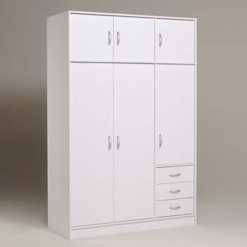 Furniture123 Cydia 3 Drawer 3 Door Wardrobe in White