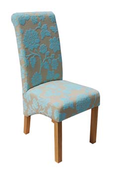 Furniture123 Daisy Fabric Dining Chairs in Blue (pair) - FREE