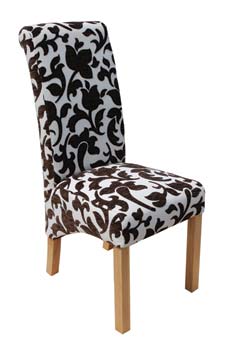 Daisy Fabric Dining Chairs in Brown (pair)